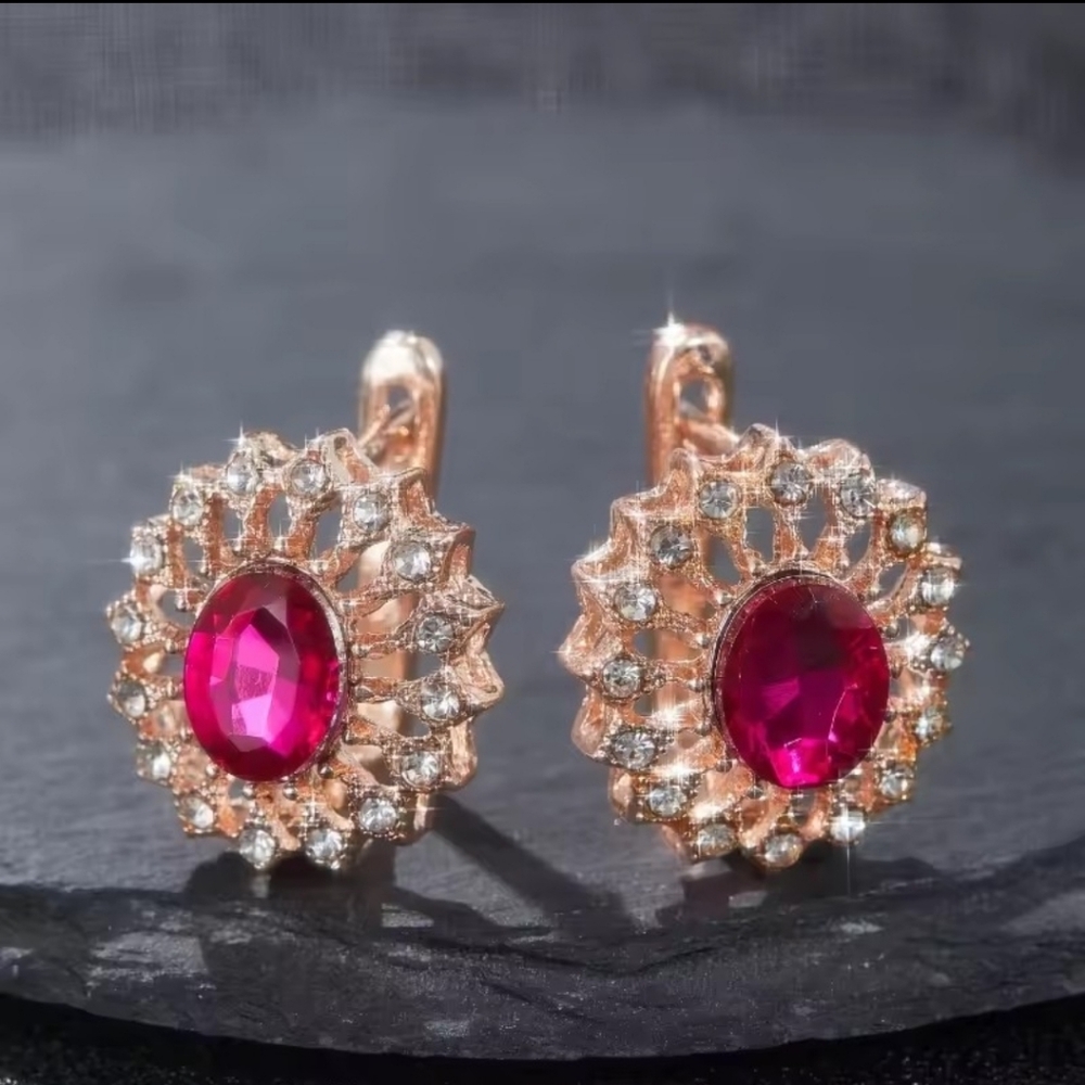 Vintage Delicate Shining Inlaid Zirconia Earrings Elegant